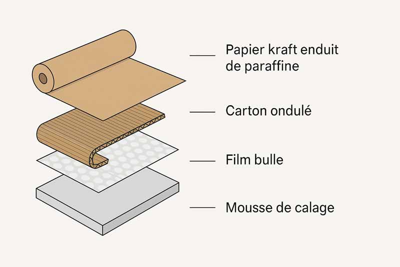 Colisage industriel pour l’export de pièces métalliques