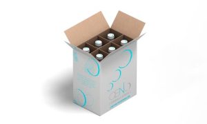 Carton de vin personnalisé, mockup Oeno Emballages